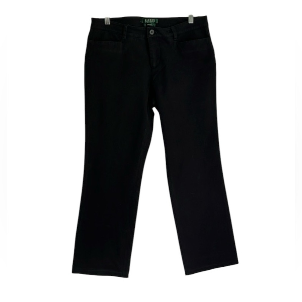 Lauren Ralph Lauren Women's Jeans Size 10P ADELLE Black Straight Leg Hig…